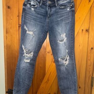 Judy Blue Distressed boyfriend Jeans in Dark Blue